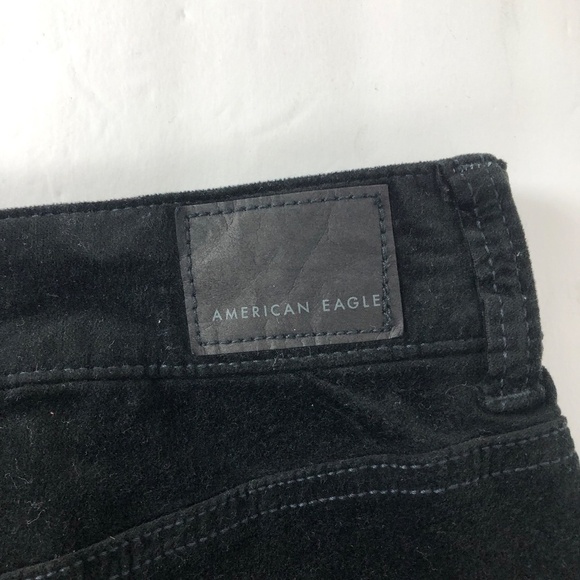 NWT American Eagle Outfitters High-Rise Mini Velvet Skirt Black Super Stretch - Picture 6 of 9